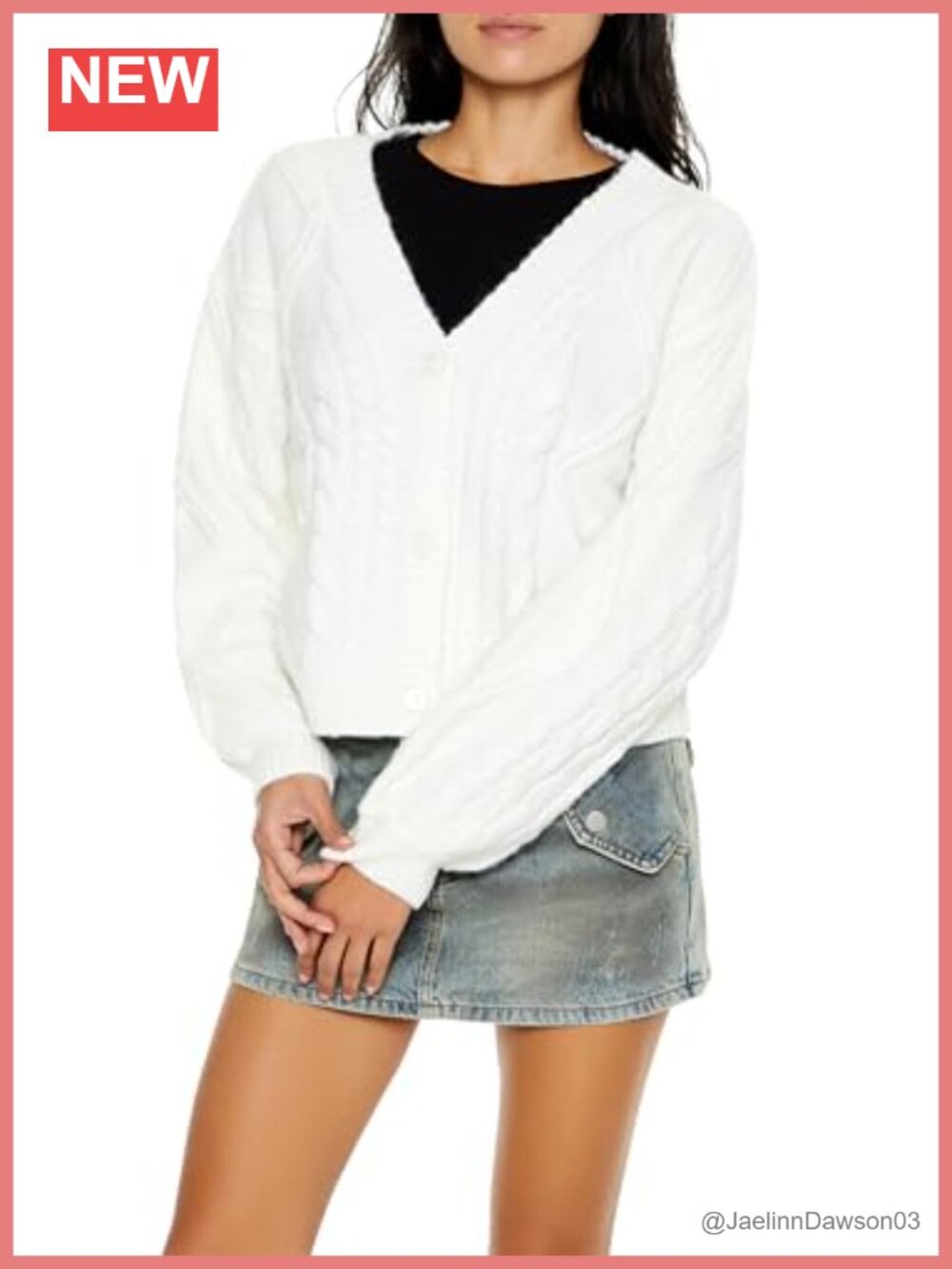 Cable Knit Button-Front Cardigan Sweater with Cable Knit Detail